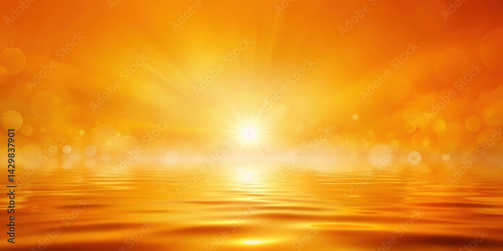 Softly glowing orange and yellow hues, colorful background, peaceful scene