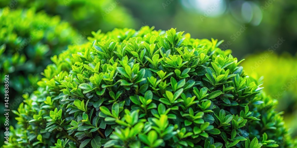 Dense green foliage surrounds a small shrub with intricate details and textures, texture, botanical, texture, botanical
