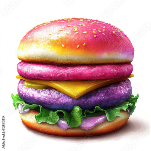 hamburger on white