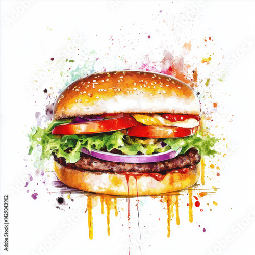 hamburger on a plate