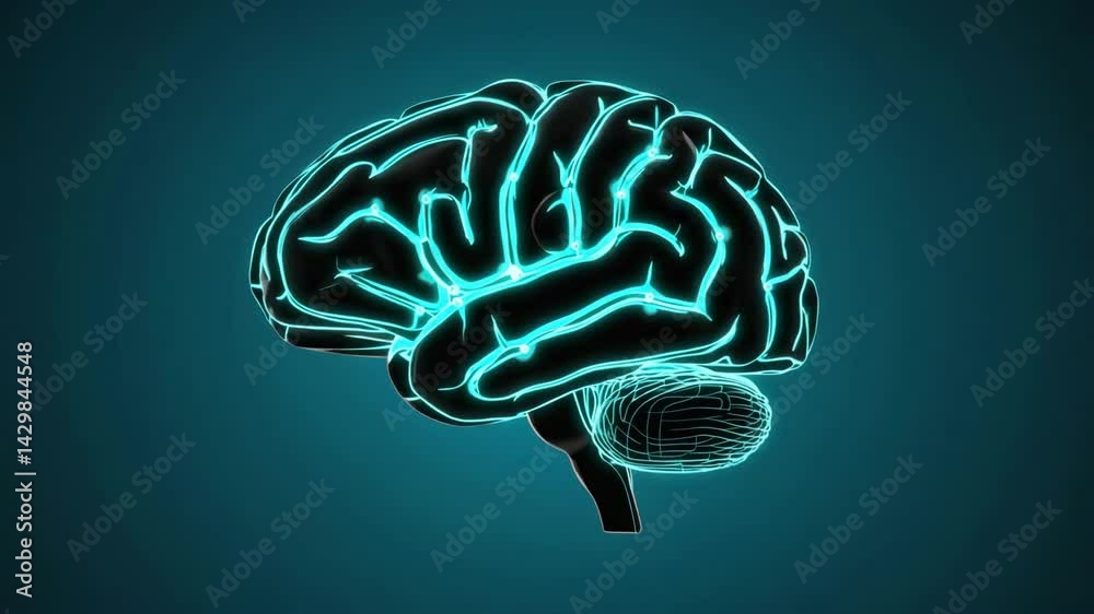 Artificial Intelligence Concept: Digital Brain with Glowing Neural Links Artificial Intelligence Concept: Digital Brain with Glowing Neural Links