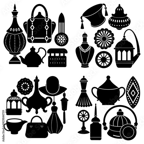 Cultural Heritage Accessories silhouette vector