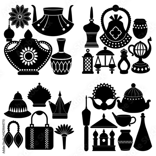 Cultural Heritage Accessories silhouette vector