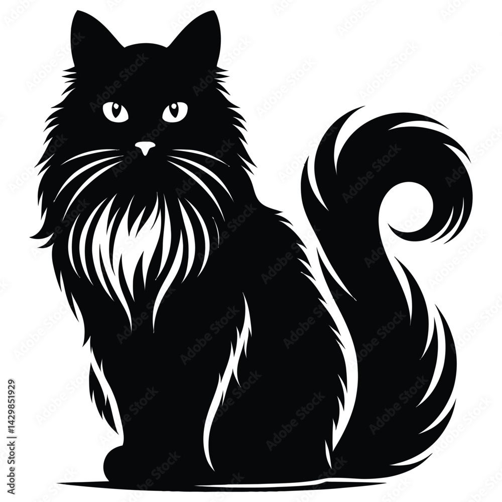 Obraz premium black and white cat