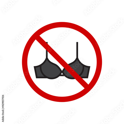 Not wear bra sign symbol avoid template vector