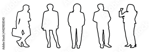 a show of unity, a row of Caucasian businesspeople poses for a group photo, showcasing their collective vision for the successful business corporation.