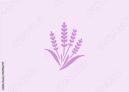 Lavender logo with calm, fragrant floral touch