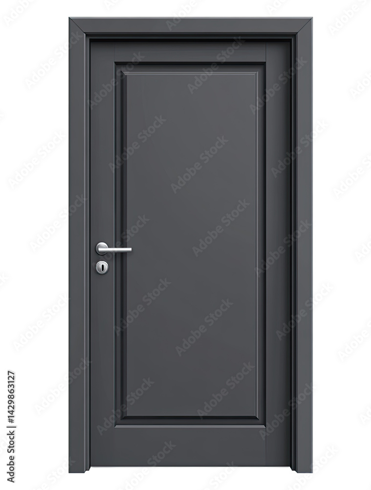 Gray Door with Trim