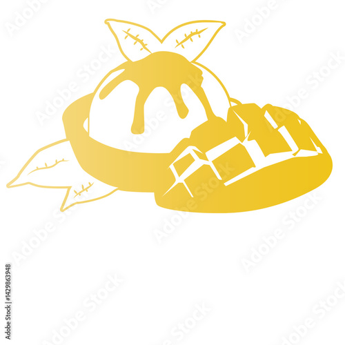 Mango fruit dessert gradient silhouette