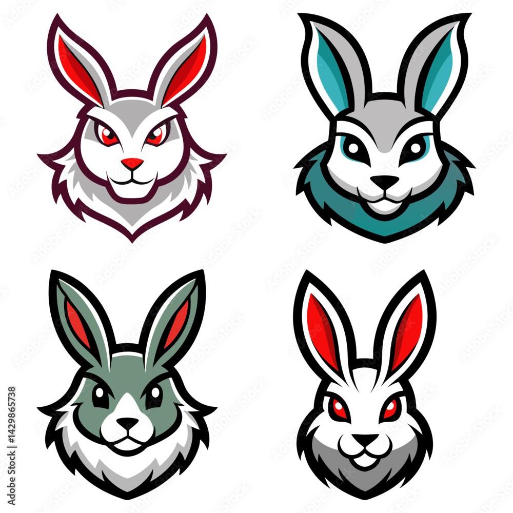 Fototapeta premium Rabbit head mascot logo design vector