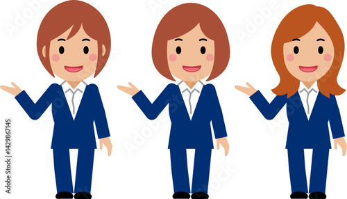 こちら、と笑顔の紺色スーツの若い女性