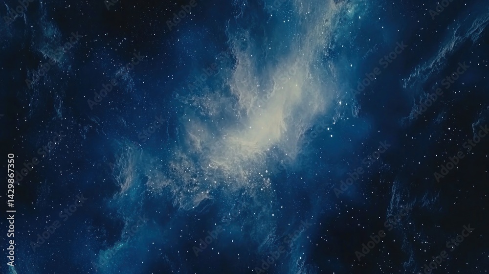 Fototapeta premium Cosmic nebulae in deep space, exhibiting ethereal light.