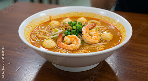 thai noodle soup with shrimp