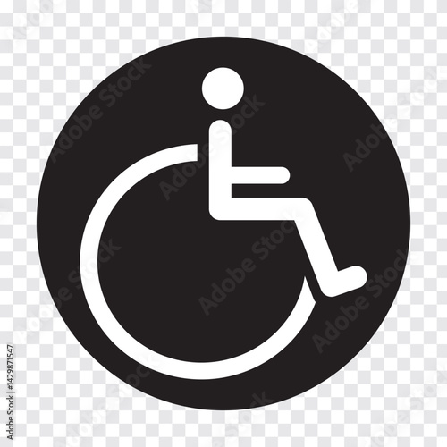 Handicap with Wheelchair Disabled icon, wheelchair vector, symbol handicap. Eps 10