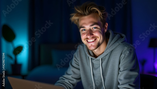 portrait of a young man at home