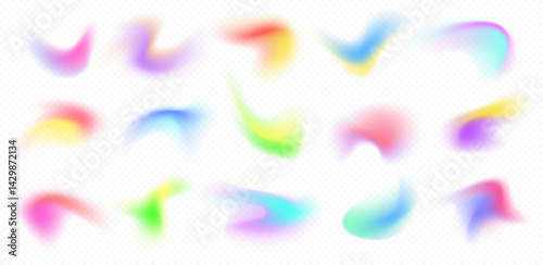 Obraz na płótnie Colorful blurry gradient shapes, abstract light fluid mesh, soft colors in various forms. Vector design elements. w salonie