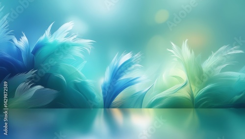A stunning, high-resolution abstract background features a mesmerizing gradient of vibrant blues and greens, expertly blended to evoke a sense of serenity and calmness.