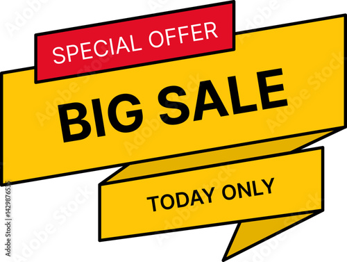 Big sale special offer label - outline