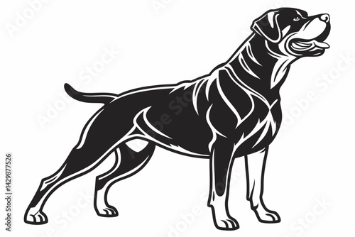 rottweiler sihouette black vector