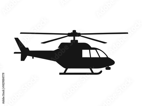 Helicopter silhouette vector art EPS, Helicopter icon vector illustration.