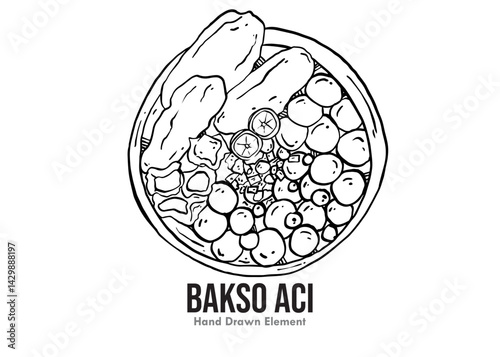 hand drawn vector illustration of an Aci Meatballs