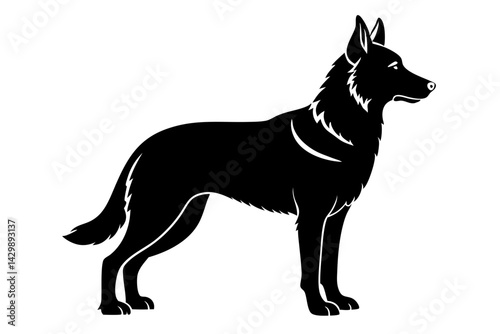 german shepherd sihouette black vector