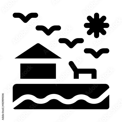 Beach Resort glyph icon