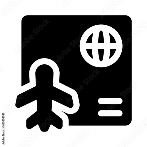 Airplane Travel glyph icon