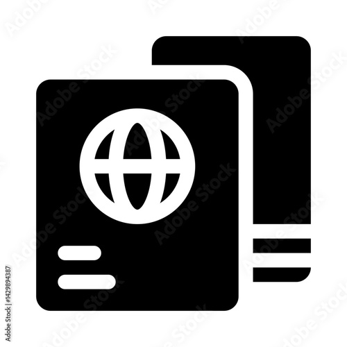 Passport and Tickets glyph icon