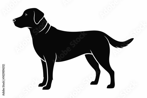 labrador retriever sihouette black vector