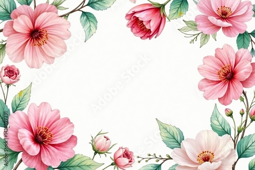 Delicate watercolor floral pattern, perfect for spring flyers , design element, flyer, graphic