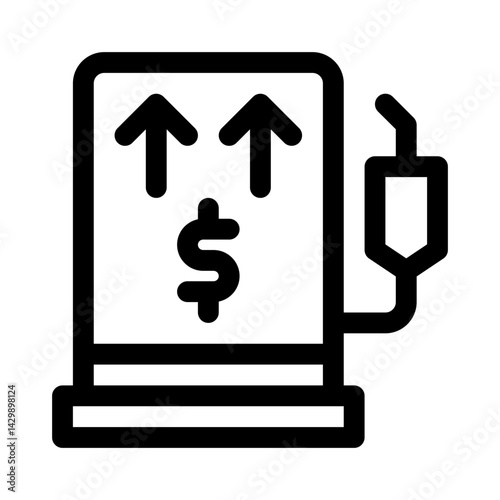 Gas Pump with Higher Prices line icon