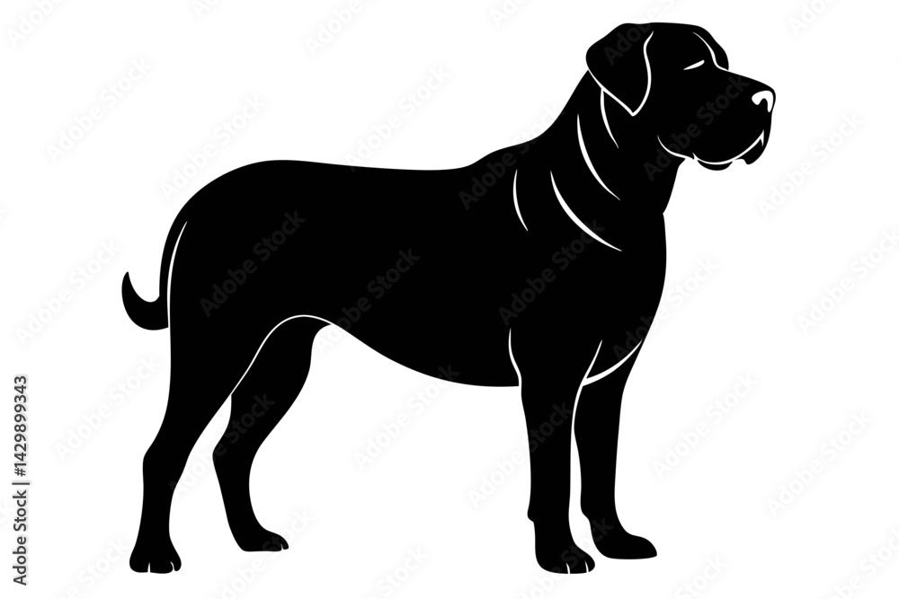 Obraz premium mastiff sihouette black vector