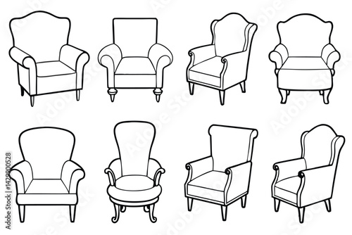  Armchair where dreams gently rest Line art