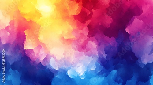 vibrant abstract watercolor background with bright color blotches for creative design