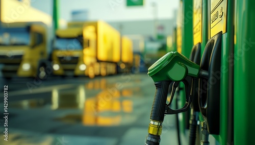 Wallpaper Mural Fueling trucks at a gas station Torontodigital.ca