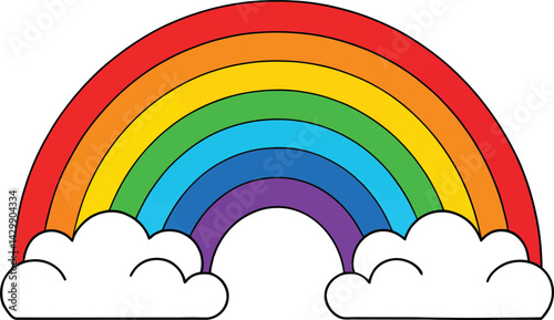 Hand-drawn rainbow for nursery art