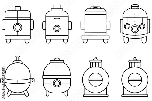  Autoclaves Laboratory Equipment Line Art