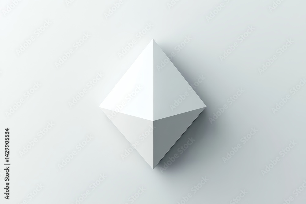 Geometric, symmetrical, white, three-dimensional rhombus design. Geometric, symmetrical, white, three-dimensional rhombus design.