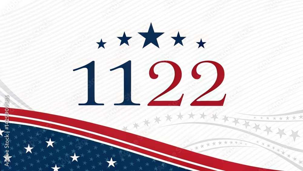 Obraz premium A clean and regal typographic tribute using minimal elements and patriotic accents.