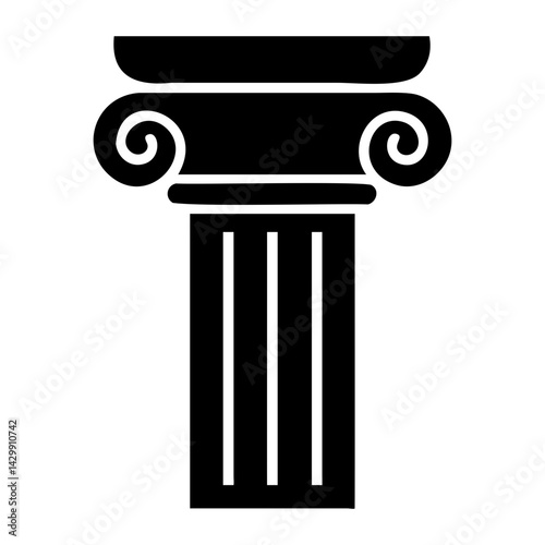 Greek column vector icon isolated on transparent background and Transparent PNG