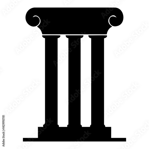 Greek column vector icon isolated on transparent background and Transparent PNG
