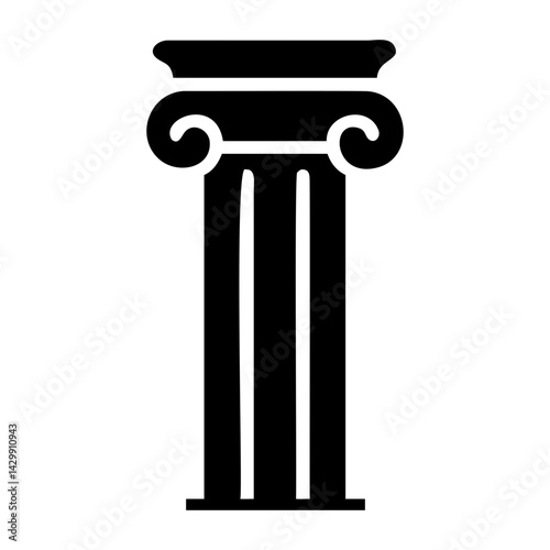 Greek column vector icon isolated on transparent background and Transparent PNG