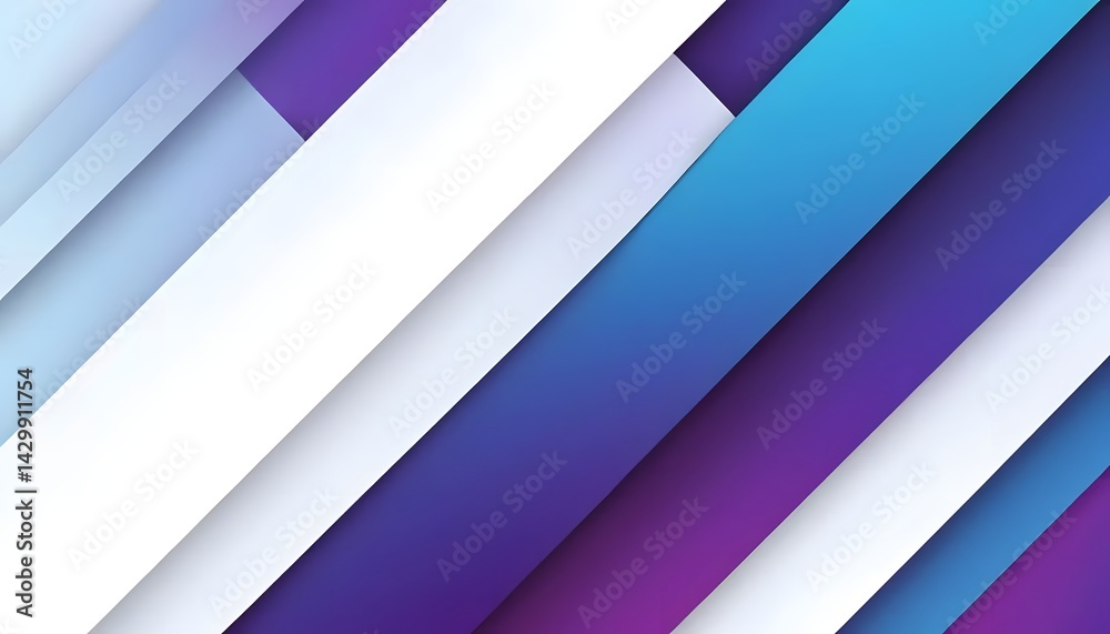 Fototapeta premium A vibrant symphony of diagonal stripes in cool blues and purples, creating a dynamic and modern abstract design with subtle shading and soft color transitions.