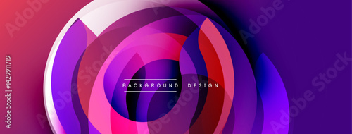 Abstract concentric circles, vibrant magenta, purple hues. Modern dynamic background design, smooth gradients, overlapping layers.