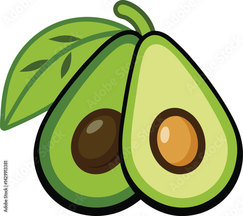 Ripe Avocado Vector Drawing