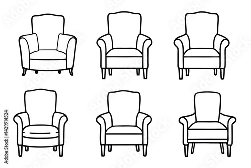 Armchair style that speaks softly Line art