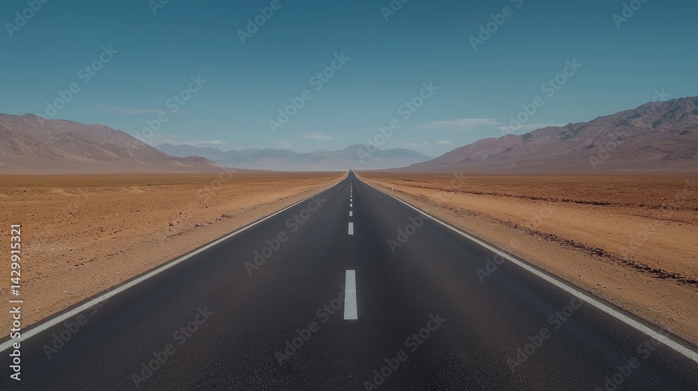 Dramatic High Contrast Shot of an Abandoned Road Stretching Through an Arid Landscape Dramatic High Contrast Shot of an Abandoned Road Stretching Through an Arid Landscape