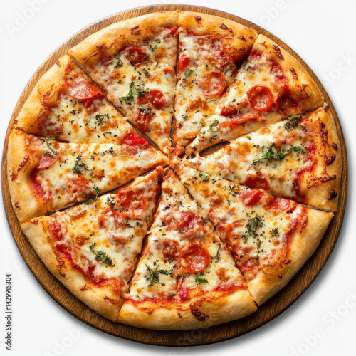 pizza on a white background