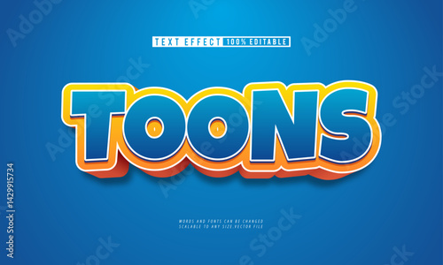 Playful toons editable text effect in vibrant cartoon style